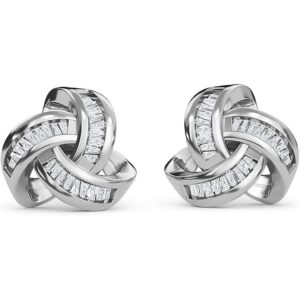 shop lc knot earrings - real diamond love knot stud earrings for women - platinum plated 925 sterling silver celtic knot studs with genuine diamonds jewelry birthday gifts for women