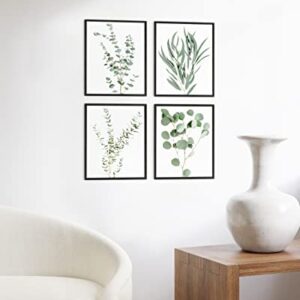 HAUS AND HUES Botanical Plant Wall Art Prints - Set of 4 Plant Decor Prints, Floral Kitchen Pictures, Flower Leaves Wall Art, Boho Leaf Eucalyptus Wall Décor (8x10, UNFRAMED)