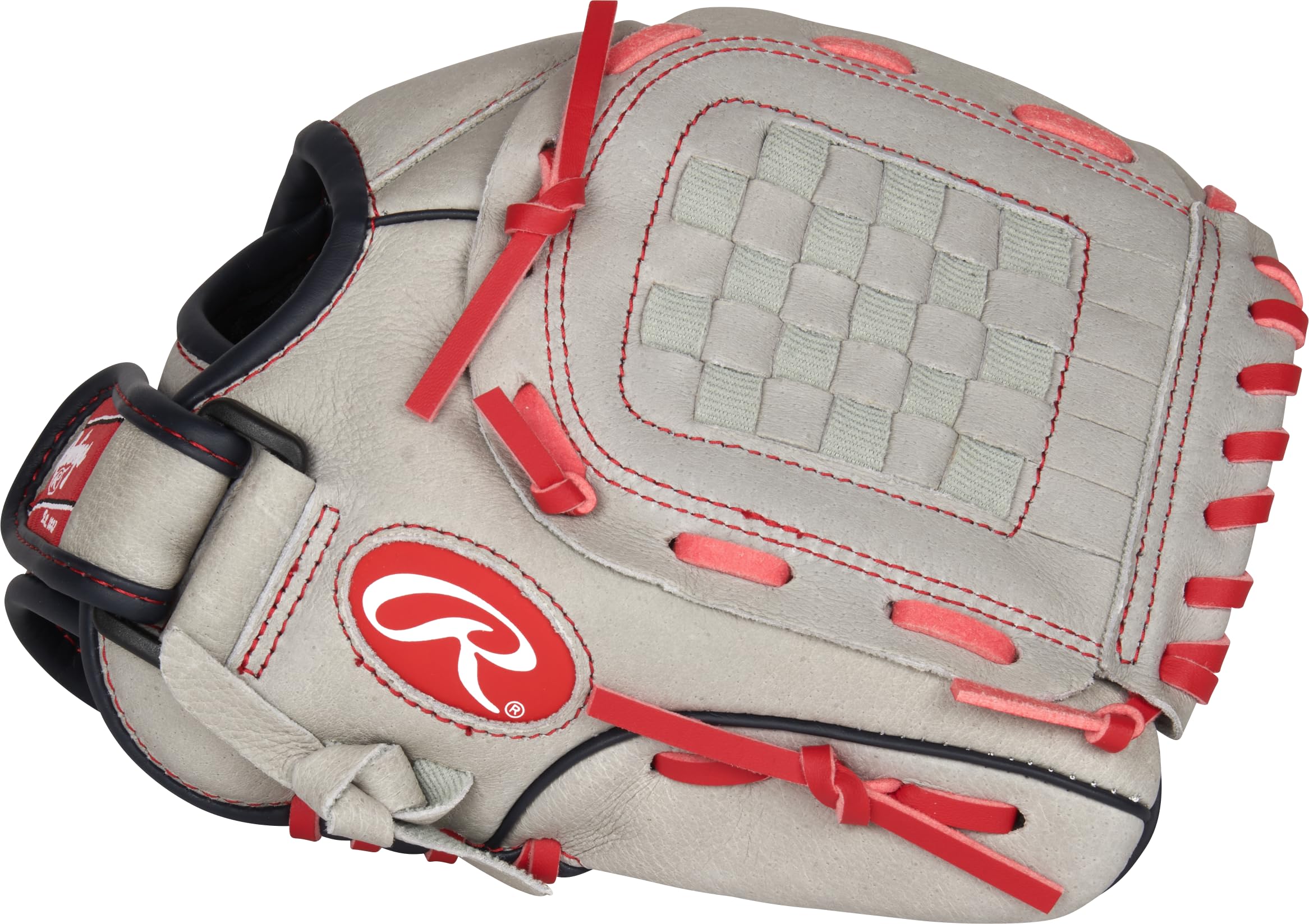 Rawlings | MARK OF A PRO LITE Youth Baseball Glove | Right Hand Throw | 10.5" - Basket Web | Mike Trout Model - Grey/Red/Navy