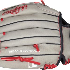 Rawlings | MARK OF A PRO LITE Youth Baseball Glove | Right Hand Throw | 10.5" - Basket Web | Mike Trout Model - Grey/Red/Navy