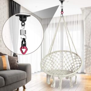 MDAIRC Heavy Duty Hanging Kit Swing Hangers and Hammock Spring and 360 smooth swing swivel spinner Kglobal Swivel Hook and Locking Snap Hooks for Wooden Sets，tire swing swivel, Seat Trapeze Yoga