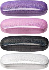 zonly eyeglasses case,(4 piece) unisex hard shell eyeglasses cases protective case for glasse (glitter)