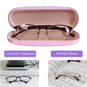 ZONLY Eyeglasses Case,(4 Piece) Unisex Hard Shell Eyeglasses Cases Protective Case For Glasse (Glitter)