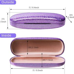 ZONLY Eyeglasses Case,(4 Piece) Unisex Hard Shell Eyeglasses Cases Protective Case For Glasse (Glitter)