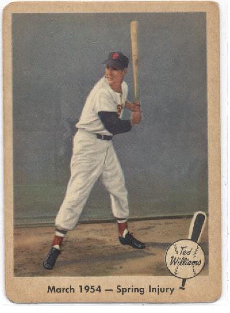 1959 Fleer Ted Williams #50 March 1954 Spring Injury Boston Red Sox MLB Baseball Card VG/EX Very Good/Excellent