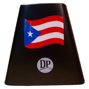 DP Music Puerto Rico Flag 5 Inch Metal Cow Bell Noise Maker with Beater - Cowbell for Sporting, Football Games, Events - Percussion Musical Instrument