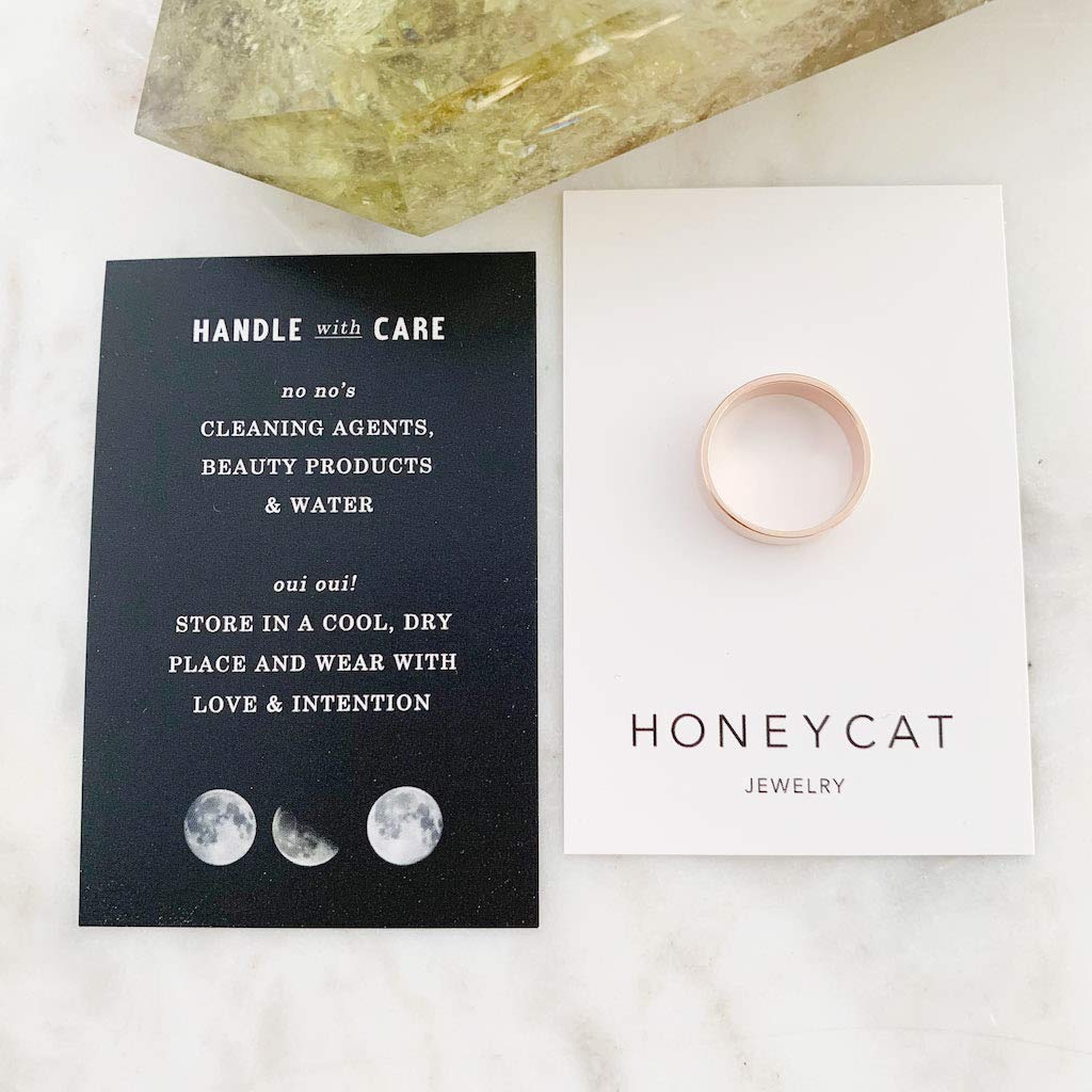 Honeycat Bold Band Ring in Gold, Rose Gold, or Silver | Minimalist, Delicate Jewelry (Rose Gold, 8)