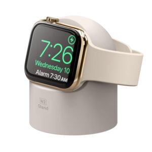 elago w2 charger stand compatible with apple watch series ultra2/ultra/9/8/7/6/se/5/4/3/2/1/se (49mm, 45mm, 44mm, 42mm, 41mm, 40mm, 38mm), durable silicone, compatible with nightstand mode