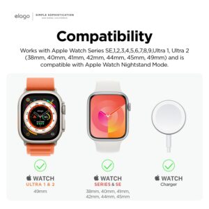 elago W2 Charger Stand Compatible with Apple Watch Series Ultra2/Ultra/9/8/7/6/SE/5/4/3/2/1/SE (49mm, 45mm, 44mm, 42mm, 41mm, 40mm, 38mm), Durable Silicone, Compatible with Nightstand Mode