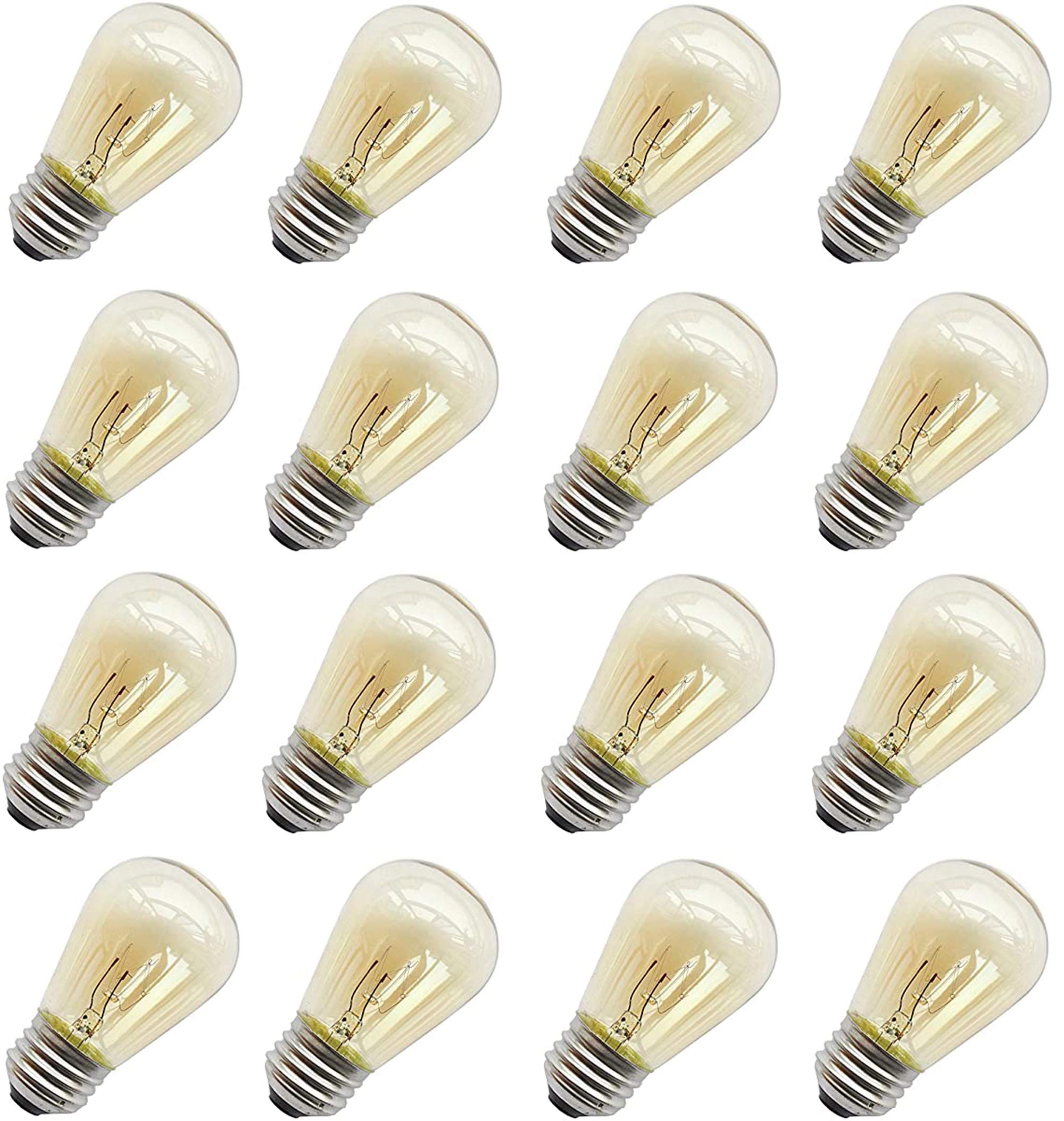 Rolay 11W Outdoor String Light Bulbs, S14 Incandescent Replacement Bulbs for Outdoor Patio String Lights with E26 Base, Pack of 16