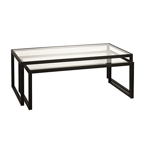 Henn&Hart Rectangular Nested Coffee Table in Blackened Bronze, Modern coffee tables for living room, studio apartment essentials