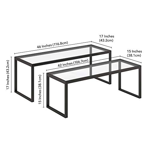 Henn&Hart Rectangular Nested Coffee Table in Blackened Bronze, Modern coffee tables for living room, studio apartment essentials