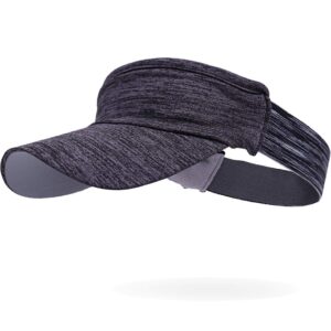 FORBUSITE Women Visor Caps for Running and Sport - Headband & Packable - Dark Grey