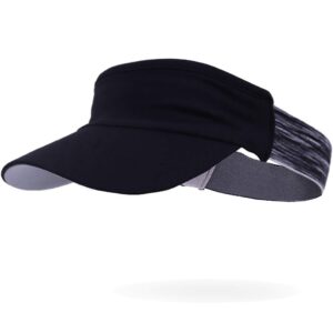 FORBUSITE Women Visor Caps for Running and Sport - Headband & Packable Black