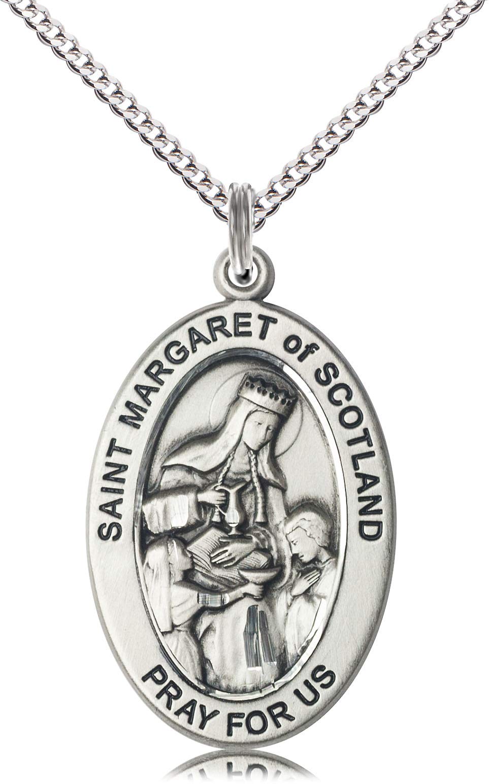 Sterling Silver St. Margaret of Scotland Pendant