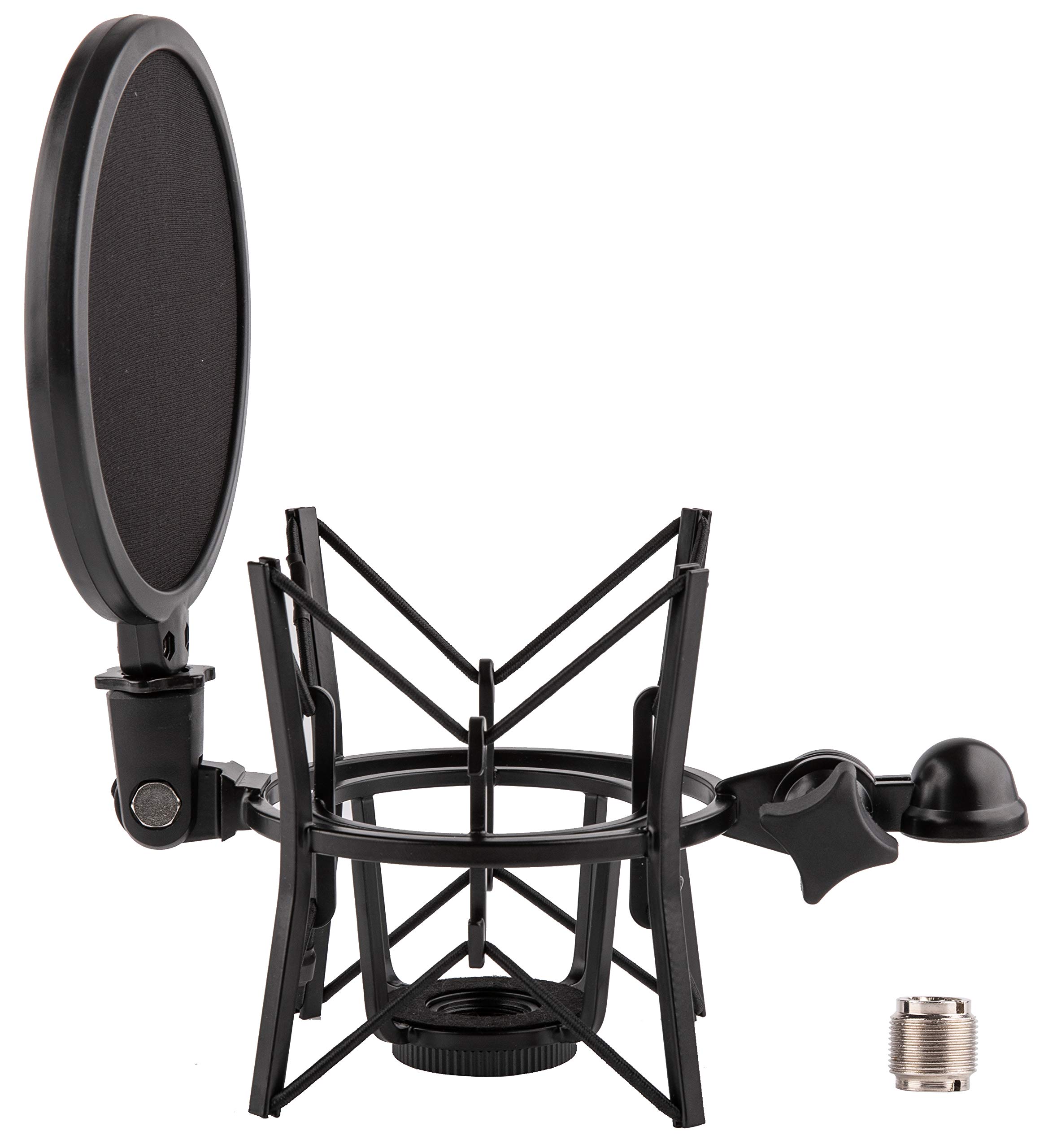 LYRCRO Microphone Shock Mount with Integrated Pop Shield for Rode Mics like K2, NT1-A,NT1000, NT2-A, NT2000, NTK, Podcaster and Procaster (20mm Internal Thread).