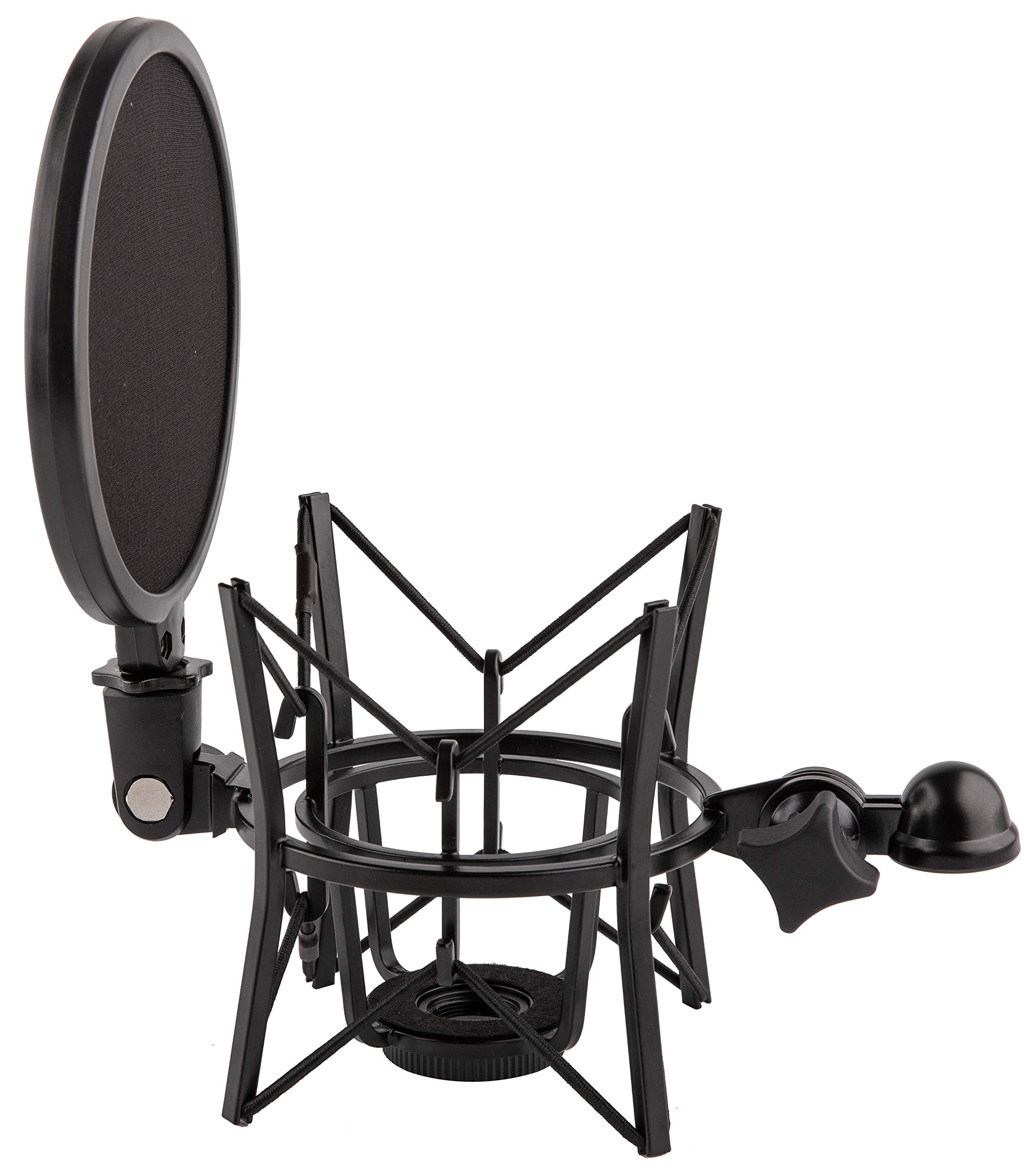 LYRCRO Microphone Shock Mount with Integrated Pop Shield for Rode Mics like K2, NT1-A,NT1000, NT2-A, NT2000, NTK, Podcaster and Procaster (20mm Internal Thread).