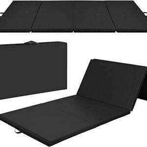 Thick Gymnastics Exercise Mat, 4'x8'x2"Extra Thick High Density Anti-Tear Folding Tumbling Mats Gymnastics for Home, Gym Mat for MMA, Stretching Yoga Cheerleading Martial Arts, Aerobics (Black)