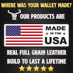 Premium Full Grain Bridle Leather Men’s Trifold Wallet With ID Window – Black - Made in USA