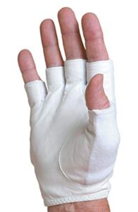 tourna tennis glove-mens half, finger-large-right, white (tgh-m-l-r)