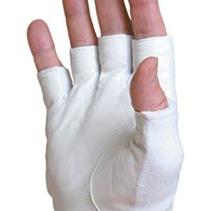 Tourna Tennis Glove-Mens Half, Finger-Large-Right, White (TGH-M-L-R)