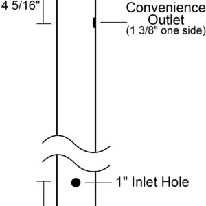 Solus SP7-CNCA-WH 7' Outdoor Direct Burial Lamp Post with Convenience Outlet, Fits 3" Post Top Fixtures, Includes Inlet Hole, Easy to Install, Corrosion & Weather Resistant, White