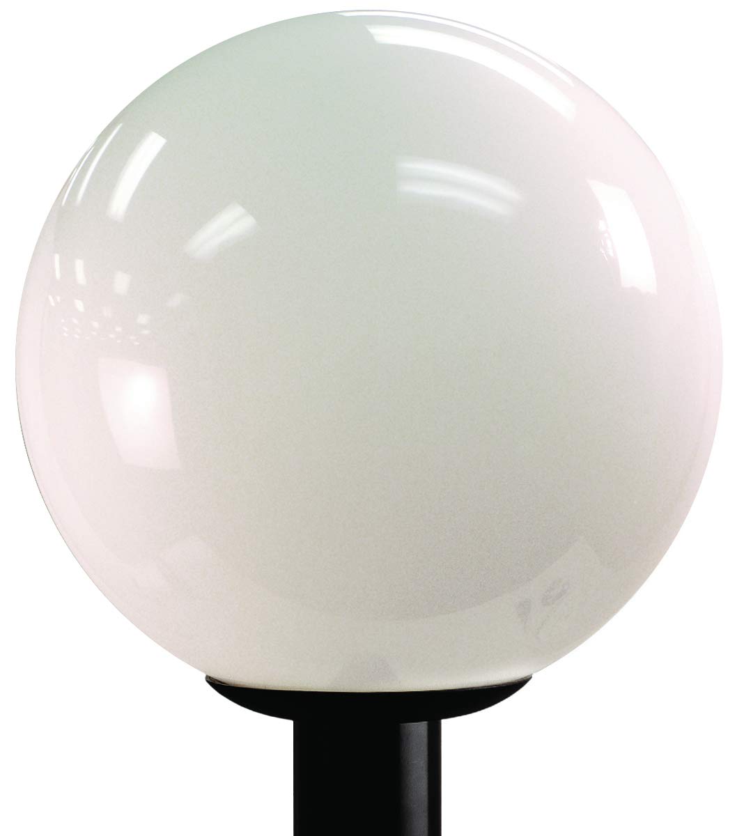 Solus SPC8002-LE26W 14" Acrylic Globe Post Top Light Fixture, Warm White 3000K LED Lamp, Durable Acrylic White Lens & Solid Cast Aluminum Fitter, Rust & UV Resistant, Fits 3" Dia. Posts, 14" H x 14" D