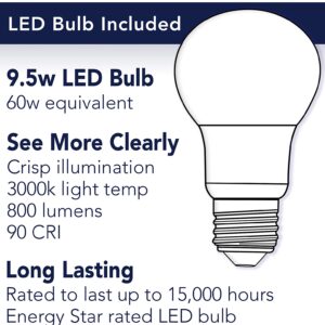 Solus SPC8002-LE26W 14" Acrylic Globe Post Top Light Fixture, Warm White 3000K LED Lamp, Durable Acrylic White Lens & Solid Cast Aluminum Fitter, Rust & UV Resistant, Fits 3" Dia. Posts, 14" H x 14" D