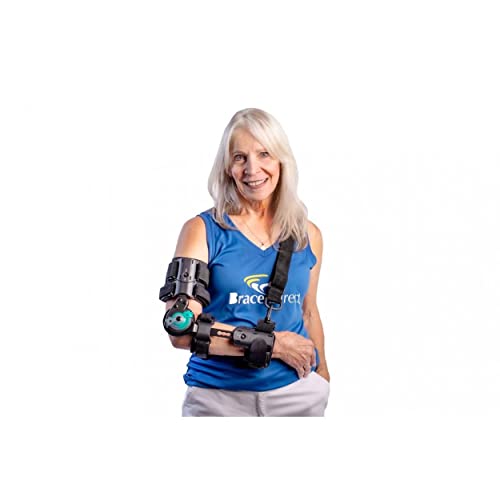 Brace Direct Adjustable Post-Op Rehabilitation ROM Hinged Elbow Brace with Shoulder Sling Stabilizer for Post-Op, Surgery Recovery, Ligament and Tendon Repairs and Dislocations