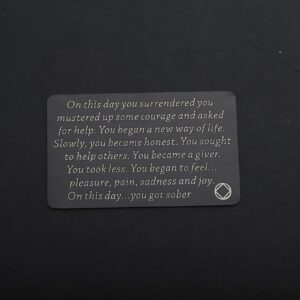 TIIMG Sobriety Gift Addiction Recovery Gift AA Gift NA Gift 12 Step Gifts Alcoholics Anonymous AA Recovery Sobriety Wallet Insert Card (You Got Sober NA black)