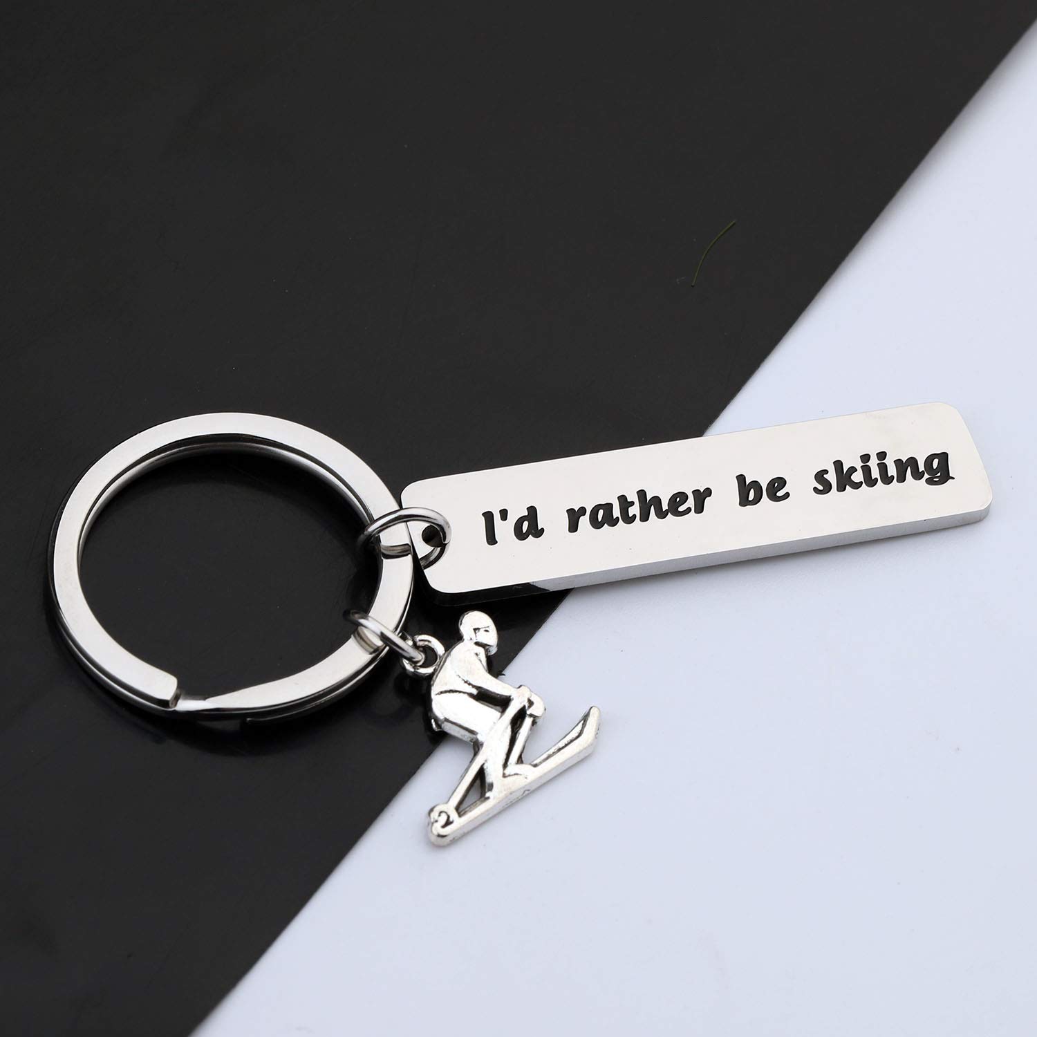 Gzrlyf I'd Rather be Skiing Keychain Funny skiing Gifts for Skier Ski Lovers Ski Coach Gift (Keychain)