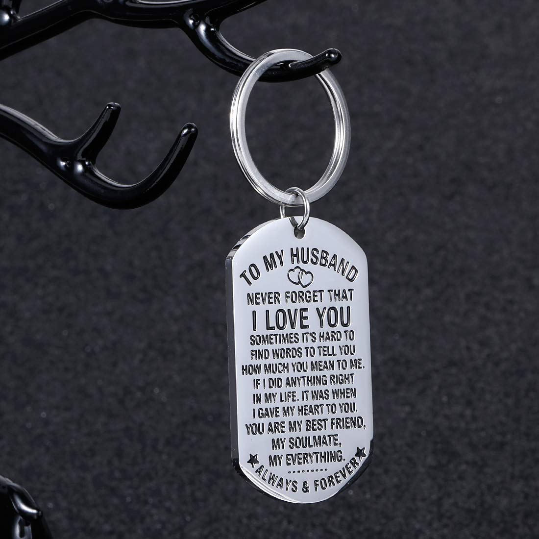 Aizza Beata Anniversary Husband Gifts Keychain from Wife Birthday Gift for Fiance Bridegroom Hubby My Soulmate My Everything Cute I Love You Gift Wedding Couple Gift for Him Men