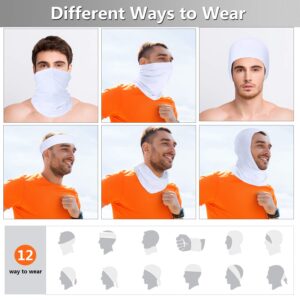 Geyoga 6 Pieces Winter Face Mask for Men Ski Mask Neck Gaiters Scarf Face Covering Balaclava Fishing Cycling Running Windproof Bandana (White)