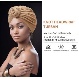 SATINIOR 8 Pieces Women African Turban Flower Knot Headwrap Pre Tied Bonnet Beanie Cap Headwrap Hair Loss Wrap Headband Tie (Fresh Color)