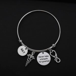 TGBJE RRT Bracelet Registered Respiratory Therapist Gift Respiratory Care Therapy Graduation Gift Respiratory Therapist Appreciation Gifts (RRT Bracelet)