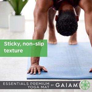 Gaiam Essentials Premium Yoga Mat with Carrier Sling, Teal, 72 InchL x 24 InchW x 1/4 Inch Thick