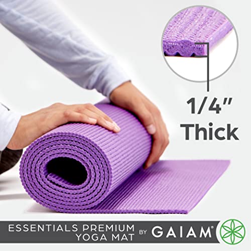 Gaiam Essentials Premium Yoga Mat with Carrier Sling, Teal, 72 InchL x 24 InchW x 1/4 Inch Thick