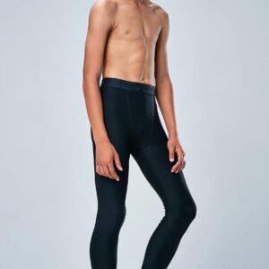 DEVOPS 2 Pack Youth & Boys Thermal Compression Baselayer Sport Tights Fleece Lined Pants (Small, (Non-Fly) Black/Red)