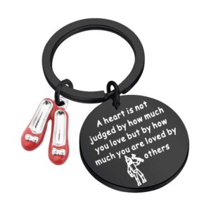 tgbje tinman inspired gift a heart is judged by how much you are loved by others keychian kartoon jewelry (black heart keychain)