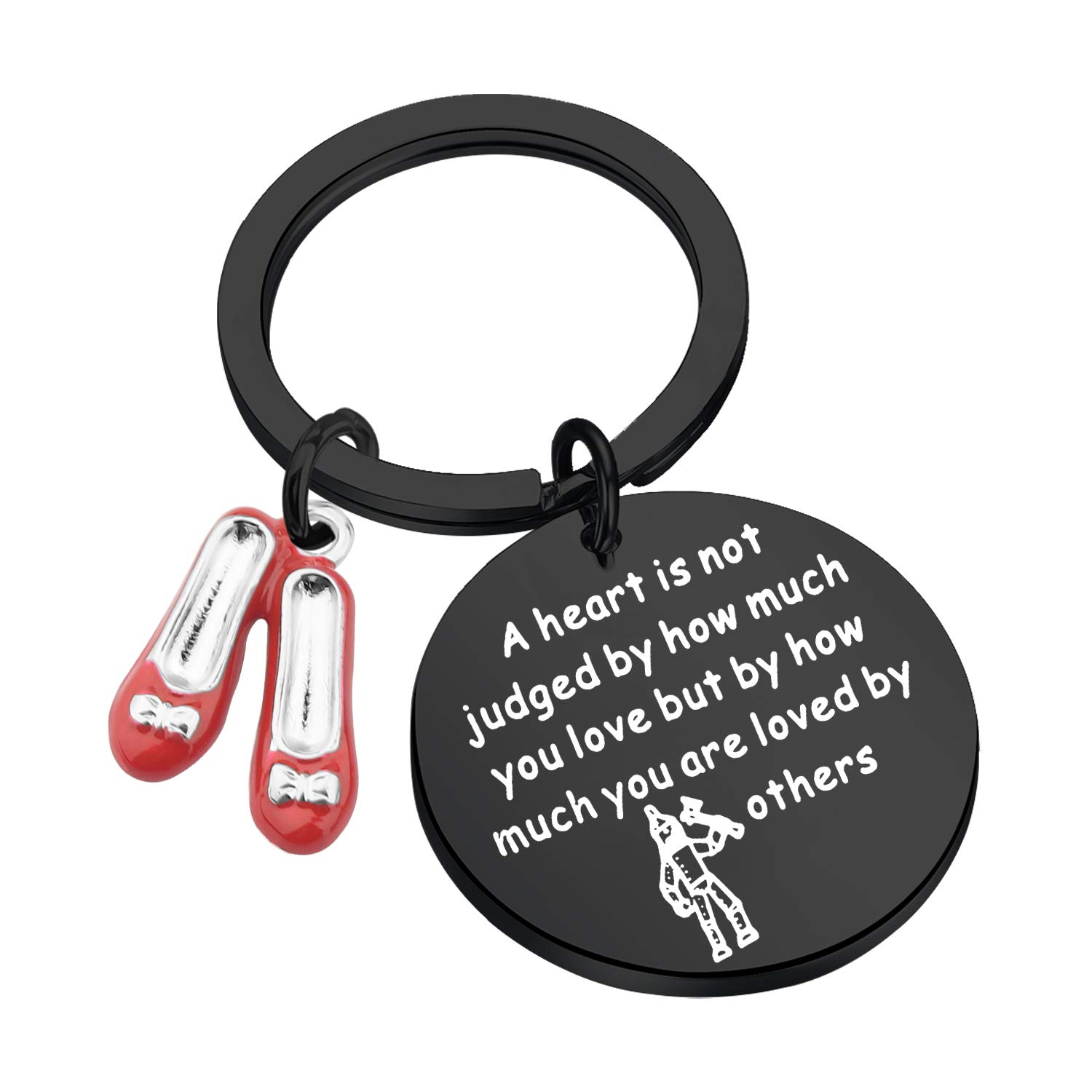 TGBJE Tinman Inspired Gift A Heart Is Judged By How Much You Are Loved By Others Keychian Kartoon jewelry (black heart keychain)