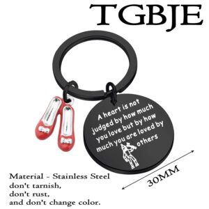 TGBJE Tinman Inspired Gift A Heart Is Judged By How Much You Are Loved By Others Keychian Kartoon jewelry (black heart keychain)