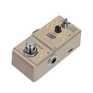 Koogo Loop Station Looper Effects Pedal Unlimited Overdubs 10 Minutes of Looping, 1/2 time, and Reverse USB Port 3Mode Mini Size True Bypass