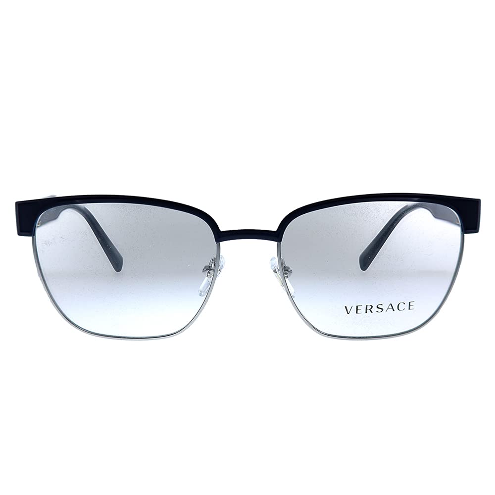 Versace VE 1264 1462 Matte Blue Gunmetal Metal Semi-Rimless Eyeglasses 54mm