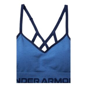 Under Armour Seamless Low Long Heather Bra, Mineral Blue (470)/Midnight Navy, X-Small