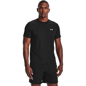 under armour men's speed stride short-sleeve t-shirt , black (001)/reflective , x-large