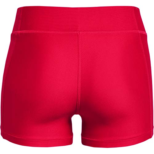 Under Armour Womens HeatGear Armour Mid Rise Shorty , Red (600)/Black , X-Large