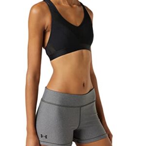 Under Armour Womens HeatGear Armour Mid Rise Shorty , Charcoal Light Heather (019)/Black , Medium