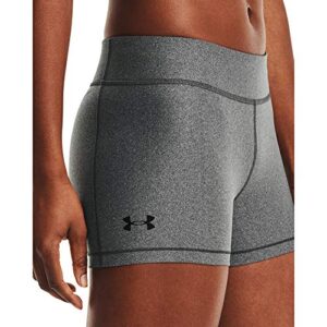 Under Armour Womens HeatGear Armour Mid Rise Shorty , Charcoal Light Heather (019)/Black , Medium