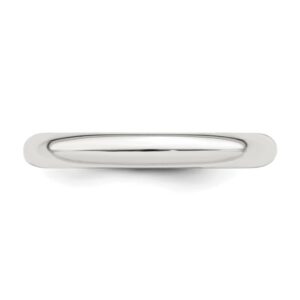 IceCarats 925 Sterling Silver 3mm Comfort Fit Plain Classic Wedding Band Ring Size 7.00