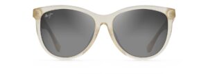 maui jim women's glory glory polarized cat eye sunglasses, milky almond/neutral grey, medium